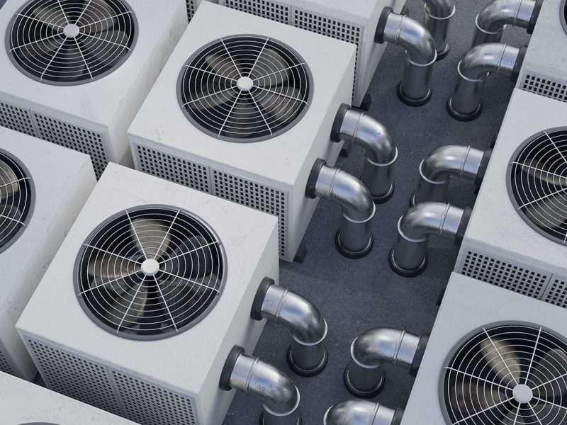 HVAC units (heating, ventilation and air conditioning). 3D rendered illustration.